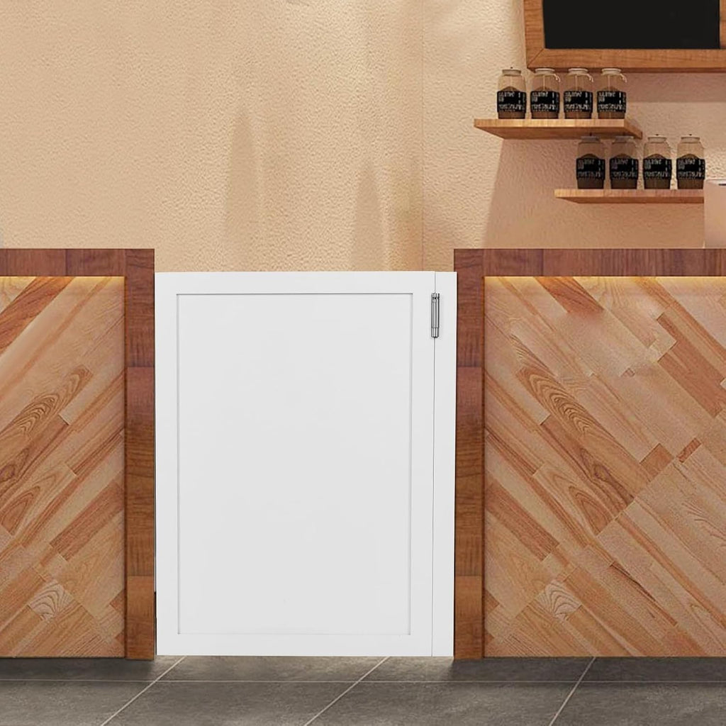 Swinging Doors Cafe Doors with 3 Hinges,Wood Swing Door Interior Saloon Half Partition Door for House Kitchen Shop Entrance Pub Porch(27.6x35.4in-White-2)