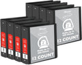 BAZIC Products 3 Ring Binder 3' View Binders Slant D Ring Organizer - Black, Hold 600 Sheets Paper, for School Office Home, 12-Count