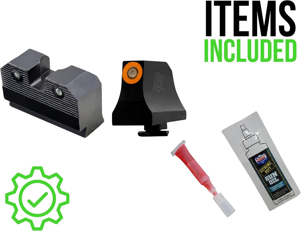 XS Sights R3D 2.0 Sights Compatible with Glock 17, 19, 22, 23, 24, 26, 28, 27, 31, 32, 33, 34, 35, 36, 38, 39, 45, & 47 Gen 1-5, Including MOS Models