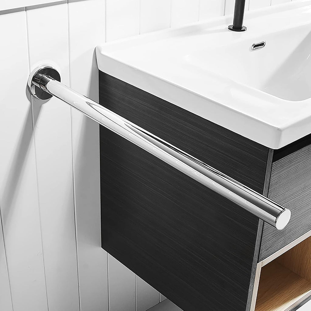 66cm Towel Bar Wall Mounted - SUS 304 Stainless Steel Towel Holder with Screws Hand Towel Rail Brushed Chrome Finish Rack for Bathrooms Kitchen Toilet Heavy Duty - Single Arm, Silver