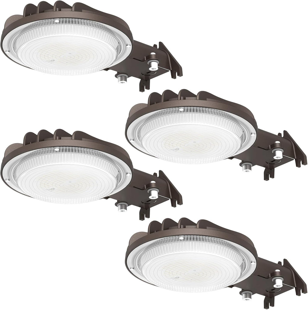 LED Barn Light 60W, Dusk to Dawn Outdoor Lighting with Photocell, 5000K Daylight, 7000LM, 120V Street Area Light, UL & FCC Certified, IP65 Waterproof, Security Lights for Yard Garage Porch Farm, 4PK