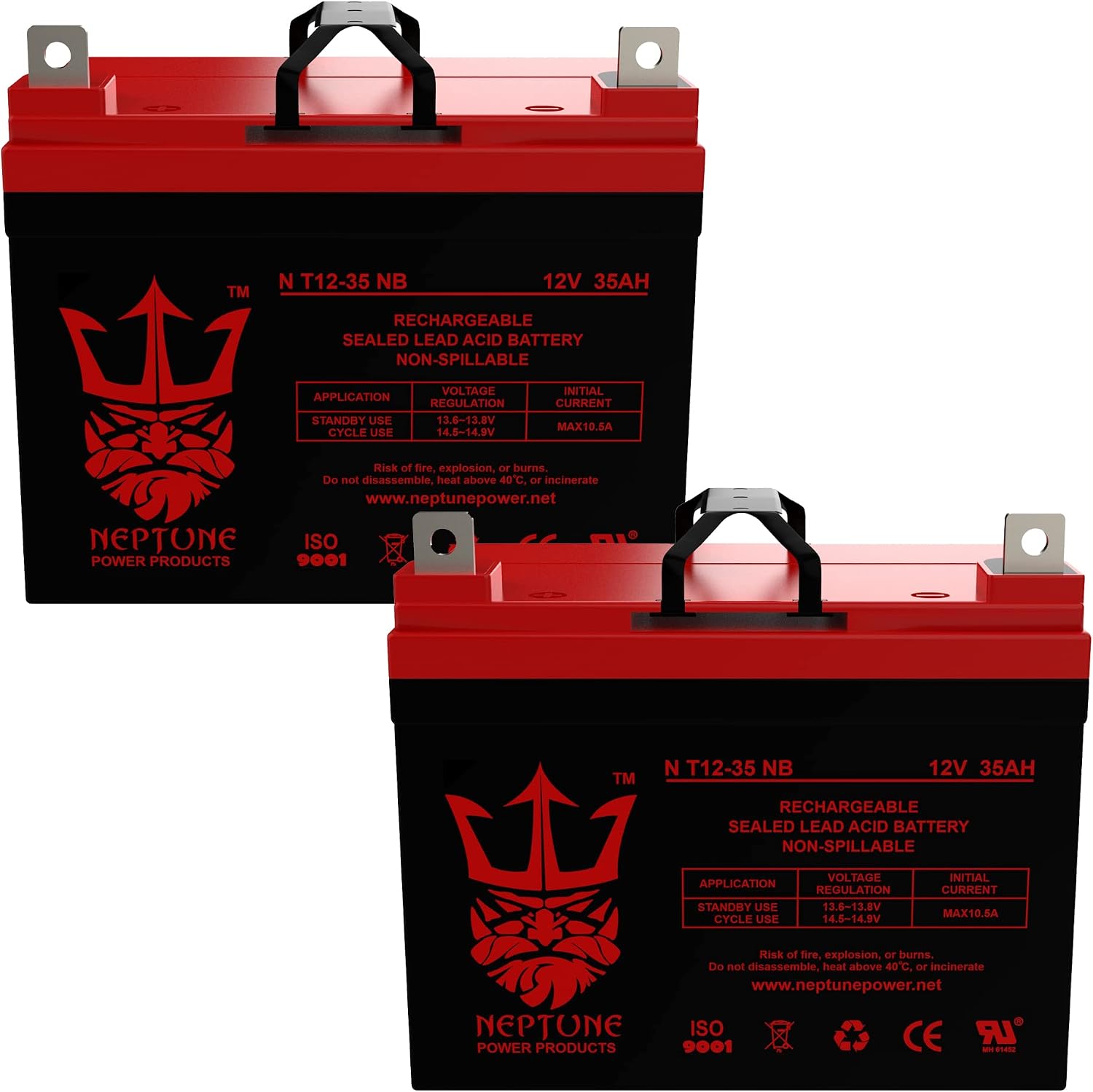 Neptune 12V 35AH Compatible Battery for Jazzy Select GT Power Chair Scooter - 2 Pack