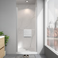 Frameless Pivot Shower Door 30'-32' W x 72' H, Swing Shower Glass Doors with Nano Explosion-Proof Film Tempered Glass 1/4'(6mm) Reversible Installtion, Brushed Nickel Finish
