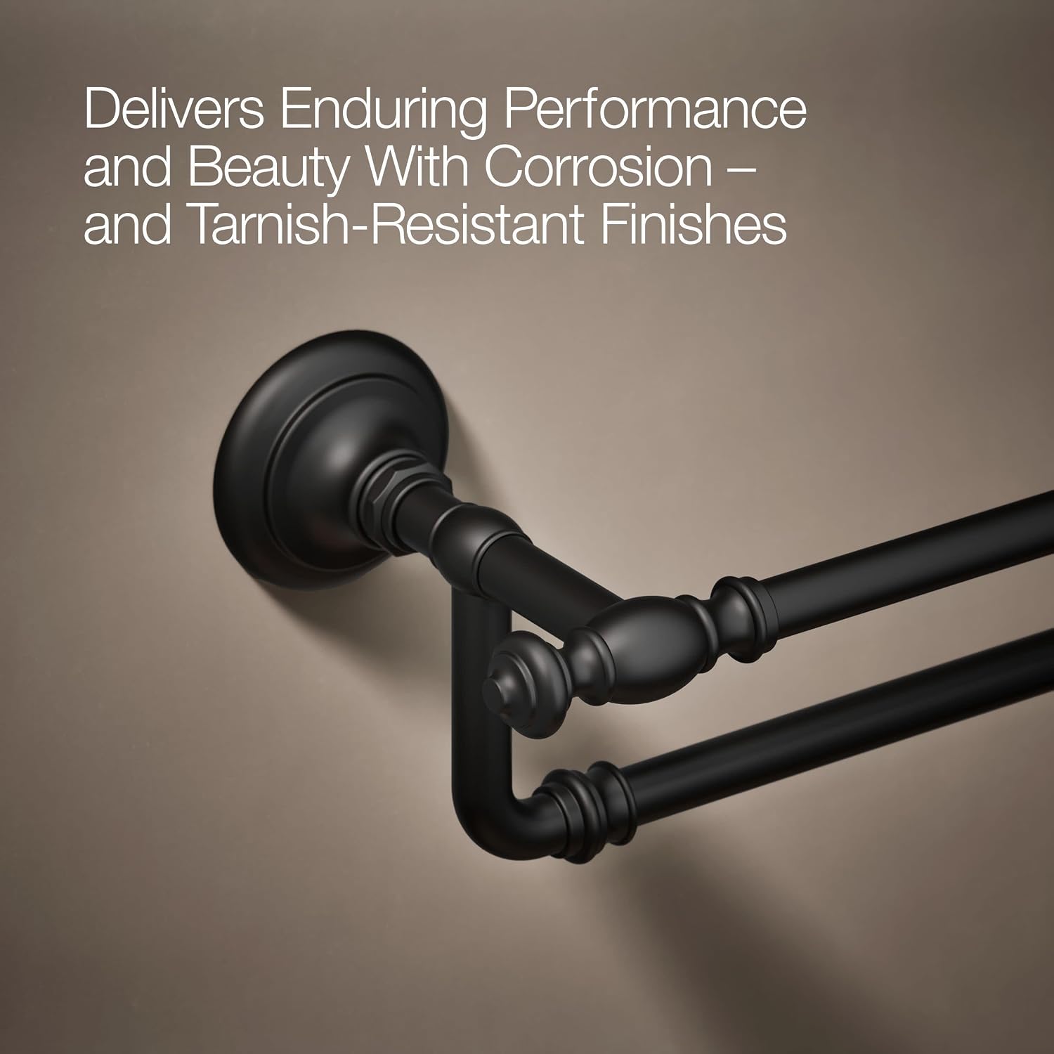 Kohler 72570-BL Artifacts® 24' Double Towel bar, Matte Black