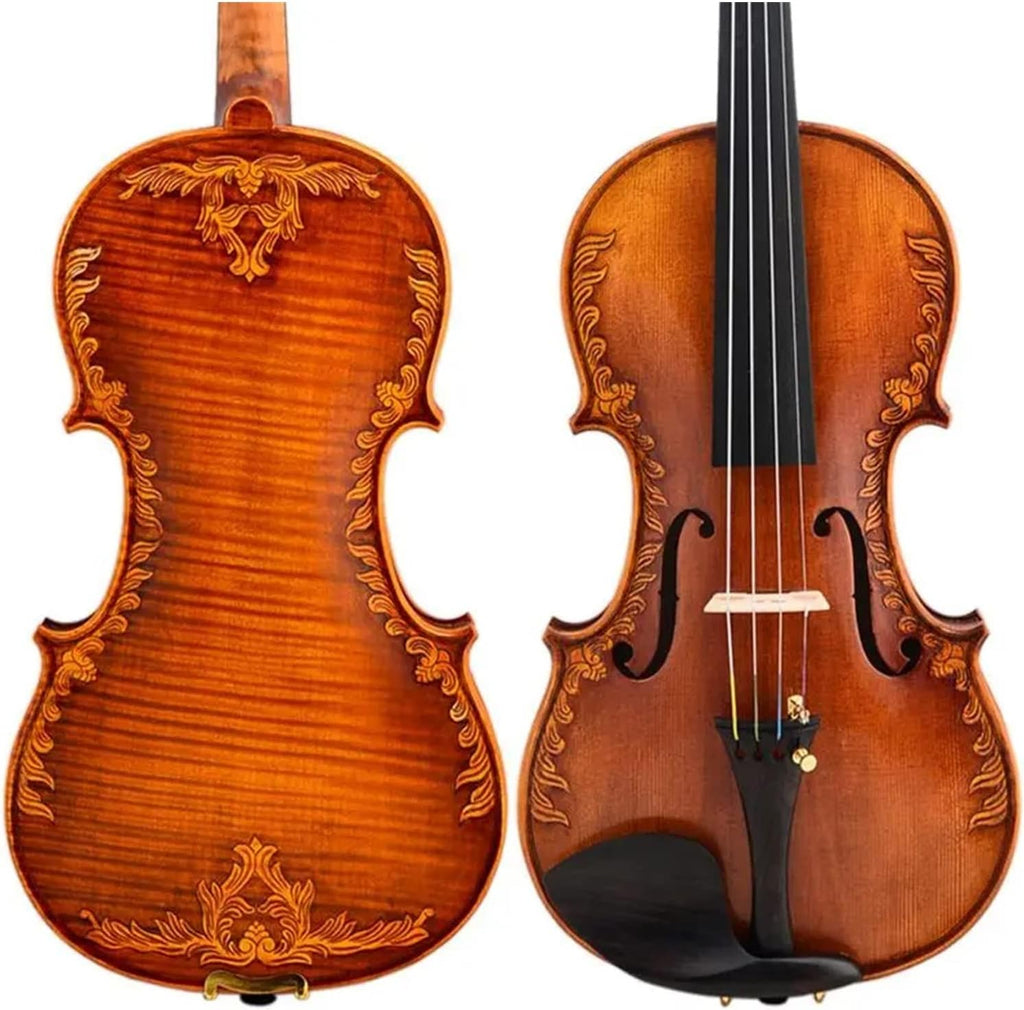 TSTS Handcarved Violin Professional Beginner Children's Performance Type Handmade Violin Musical Instrument Adults Violins (Color : 1/4)