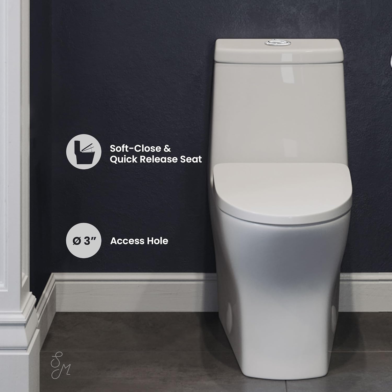 Sublime II One-Piece 10' Rough-in 1.1/1.6 GPF Dual Top Flush Round Compact Toilet in Glossy White