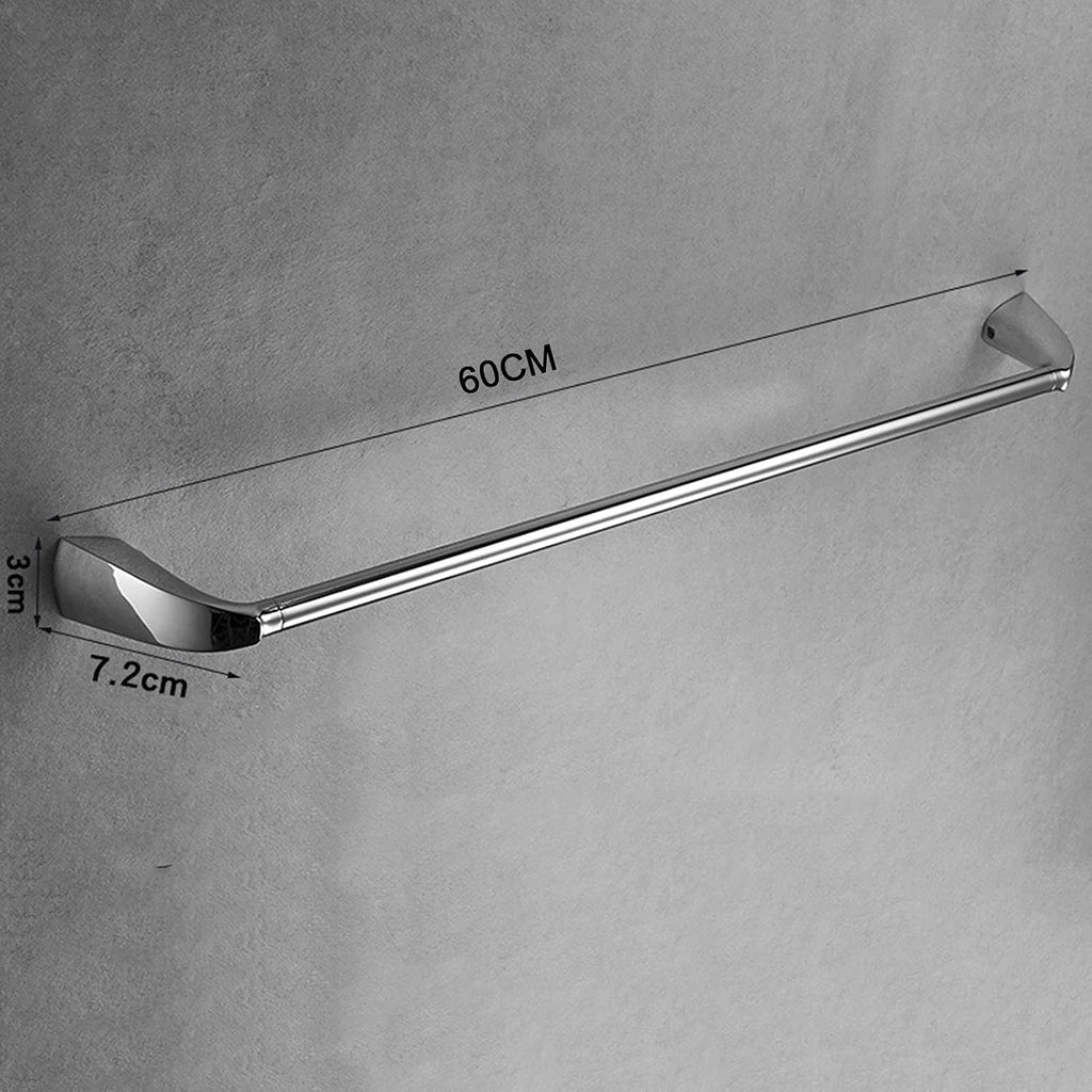 Towel Rail for Bathroom, 50cm/60cm Single Towel Bar Rail for Bathroom,Wall Mounted Towel Rod Holder,Polished Chrome Finish Screws Mounting/50cm (Size : 60cm)