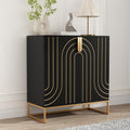 HLR Sideboard Buffet Cabinet with Storage, Modern Accent Cabinet Adjustable Shelves Wooden Storage Cabinets for Kitchen, Dining Room, Living Room, Coffee Bar, Garage, Entryway,Black