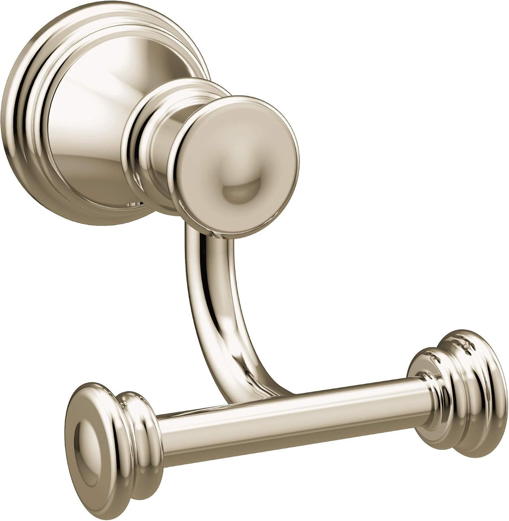 Moen Belfield 36-Inch Double Robe Hook YB6403NL, 24-Inch Bathroom Towel Bar YB6424NL, 9-Inch Hand Towel Bar YB6486NL, and Pivoting Toilet Paper Holder YB6408NL, Polished Nickel