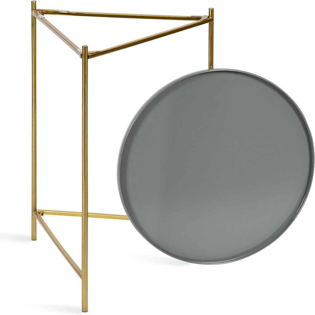 Kate and Laurel Ulani Modern Nesting Side Table, Set of 2, Gray and Gold, Sophisticated Glam End Tables for Storage and Display