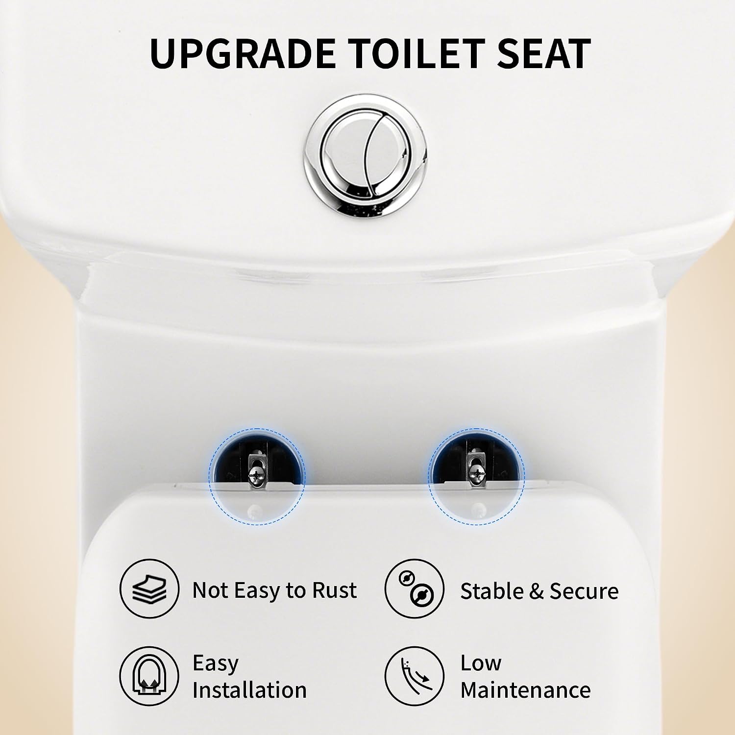 DeerValley Elongated One Piece Toilet with Efficient Dual Flush 1.1/1.6 GPF | Standard Height Toilet Bowl, Durable Ceramic, Slow Close Seat, Skirted Design 10' Rough-In Toilet for Bathroom DV-1F026R