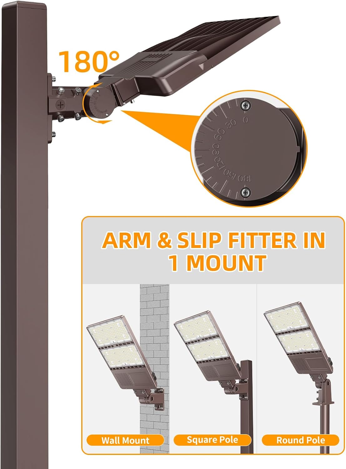 480V LED Parking Lot Light 320W/240W/200W 5000K with Photocell, ETL Listed Commercial Outdoor Floodlights, IP65 Waterproof for Street Roadway Security Area AC277-480V, 10 Pack