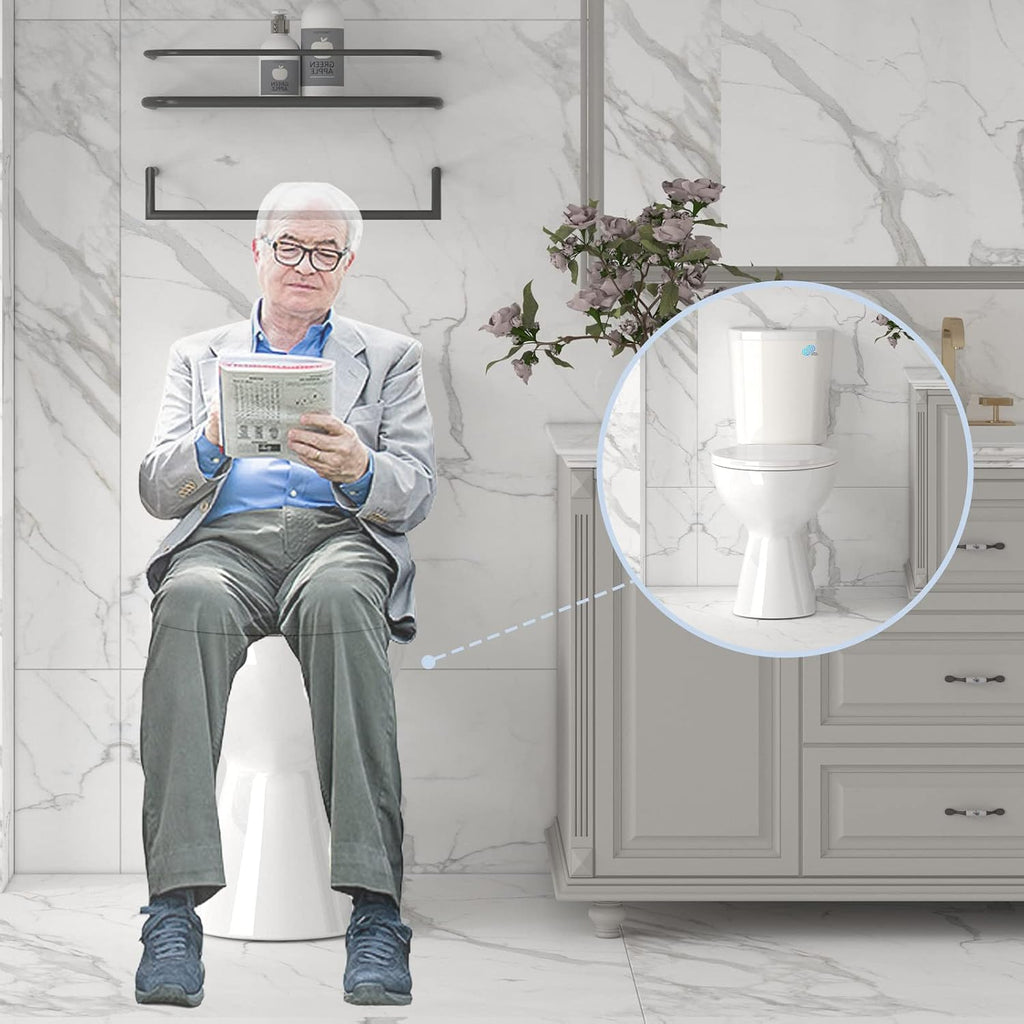 Simple Project 19' Rear Outlet Extra Tall Toilets, Two Piece Comfortable High Toilets For Seniors, White Tall Toilet With Dual Flush 0.8/1.28 GPF & Soft Closing Seat