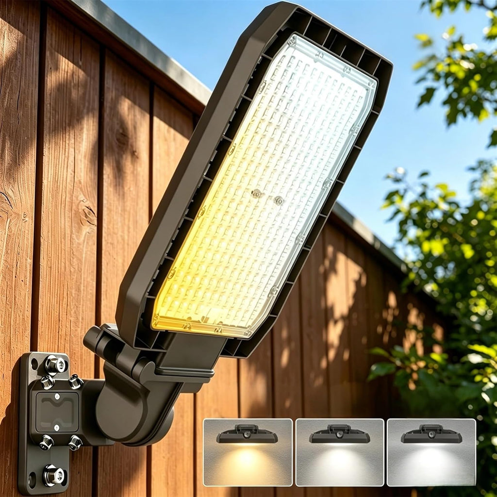 HiBay Dusk to Dawn LED Parking Lot Flood Light Outdoor, 240W 200W 180W 3CCT 38400LM Commercial Street Area Lighting 160LM/W, IP65 Photocell Security Shoebox Light,Wall or Pole Mount, 100-277V, ETL