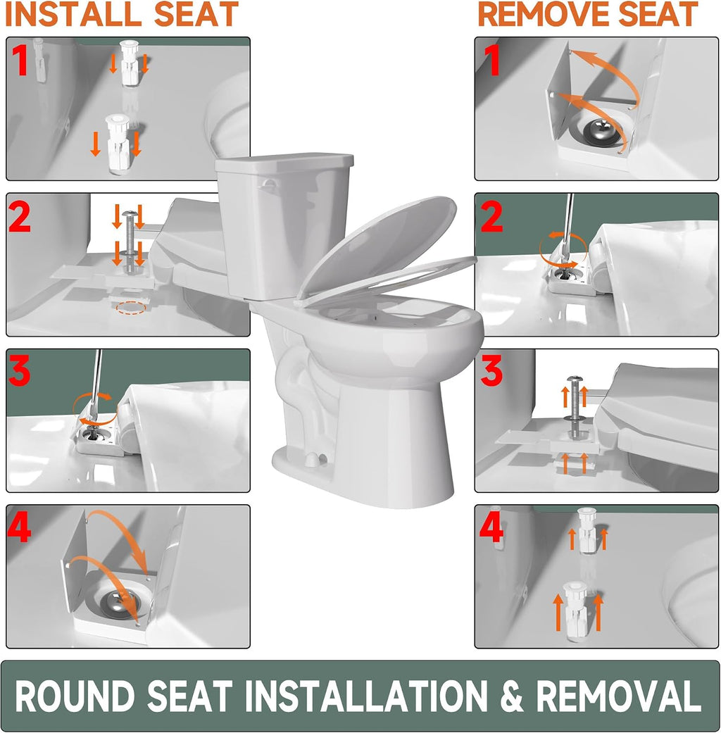 Compact 17 Inch Chair High White Toilet for Small Bathroom | Powerful Tornado Flush Single Flush 1.28 GPF, Comfort ADA Bowl Heigh 16.75' Tall Toilet for Seniors,Two Piece 12' Rough In
