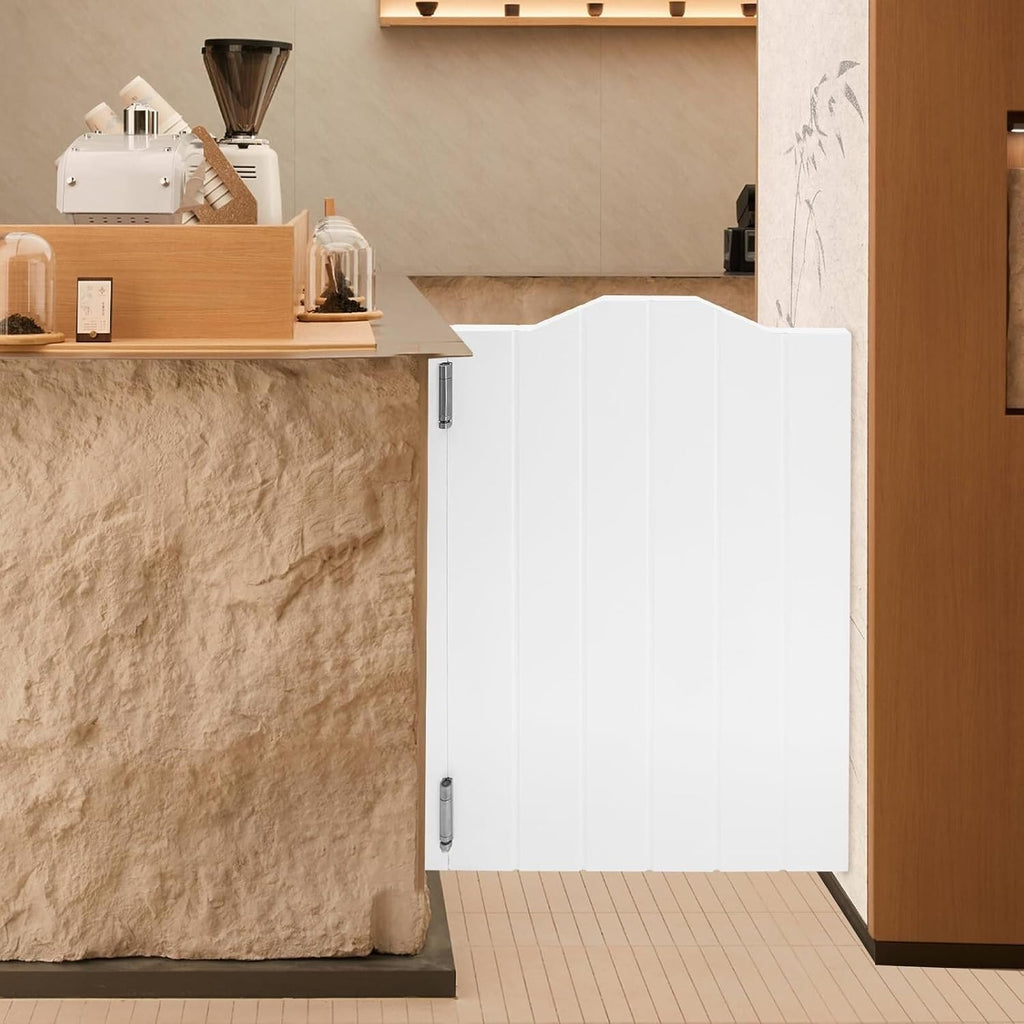 Swinging Door Cafe Doors,Solid Wood Swing Door Interior Saloon Half Partition Doors with 3 Hinges for House Kitchen Shop Entrance Pub Porch(24.02 * 35.83in-White)
