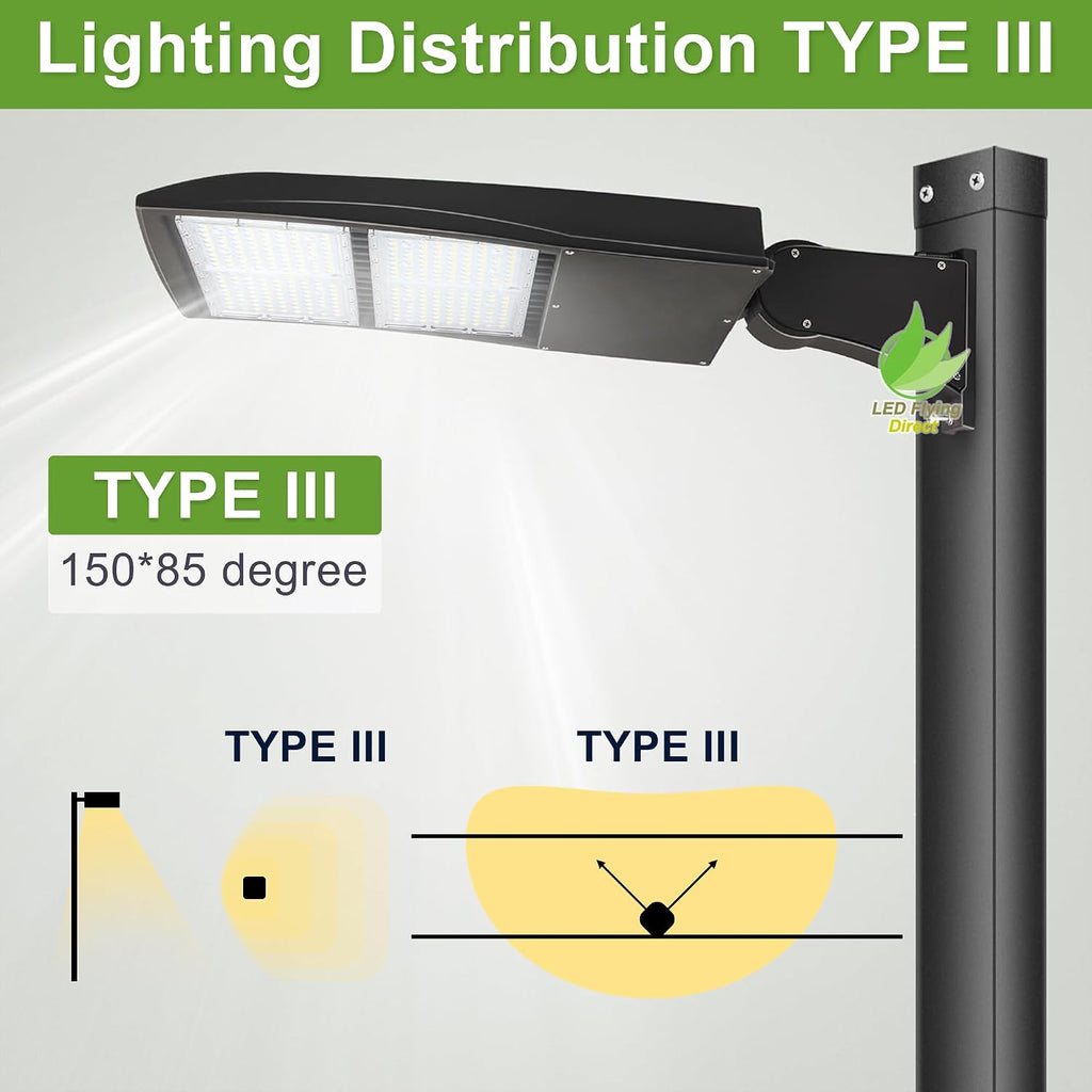 200W LED Parking Lot Light, 28000LM Dimmable LED Pole Light, Surge Protector, 600W MH Equivalent, 5000K, UL Listed, Direct Pole Arm Mount, 100-277V Street Area Light