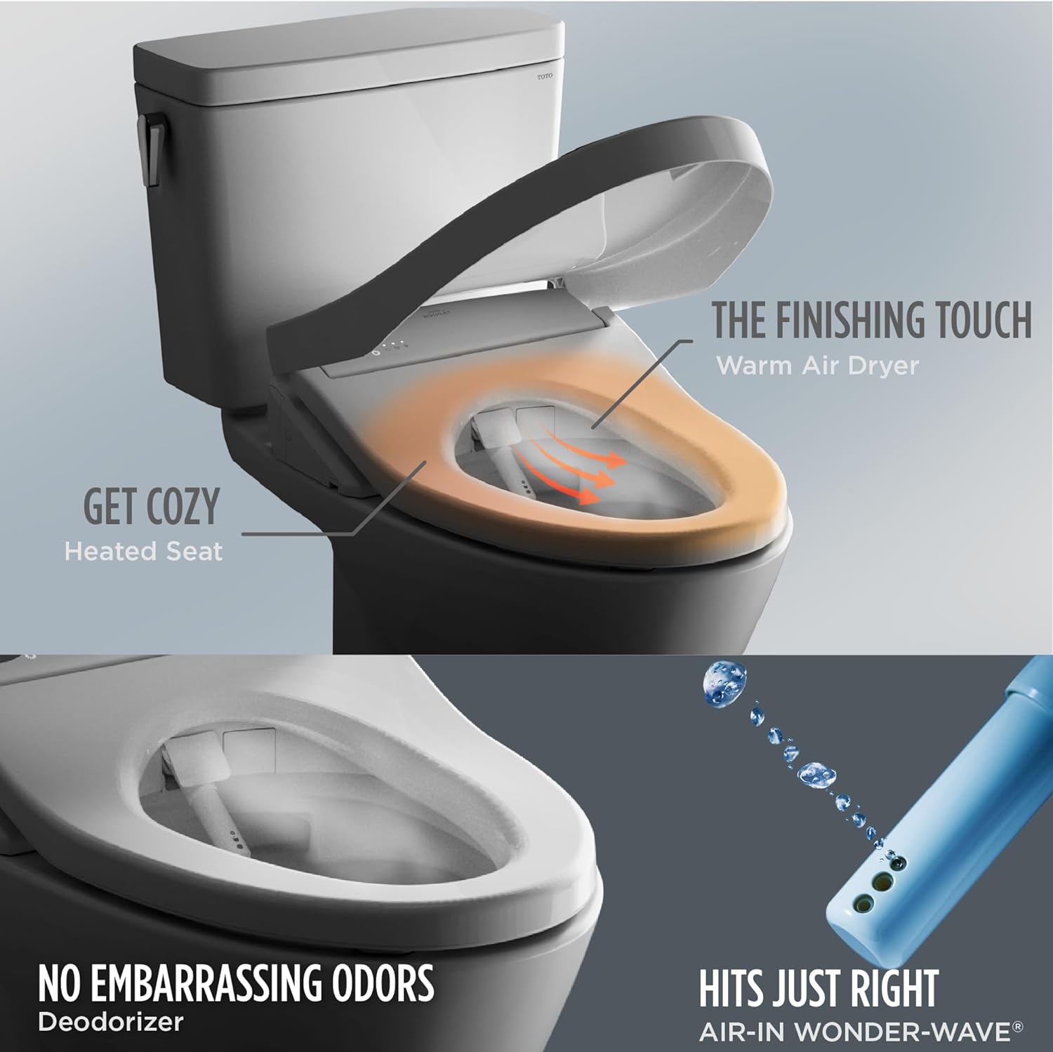 TOTO® WASHLET®+ Connelly® Two-Piece Elongated Dual Flush 1.28 and 0.9 GPF Toilet and Classic WASHLET S7 Contemporary Bidet Seat with Auto Flush, Cotton White - MW4944724CEMFGA#01