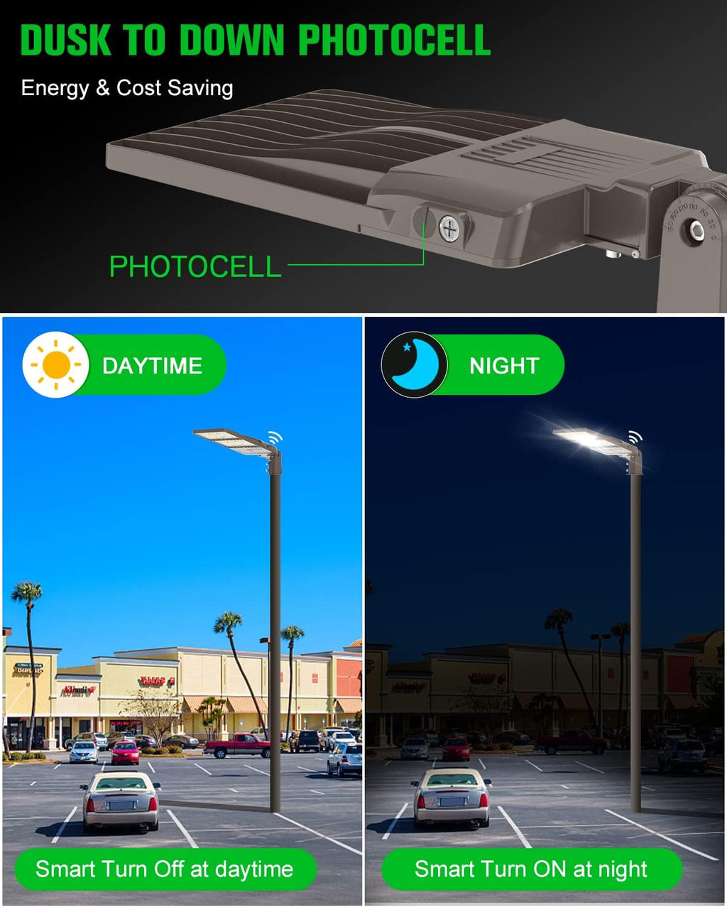 3 Pack 150W LED Parking Lot Lights Adjustable Slip Fit Mount, 22500LM, 5000K UL Listed LED Shoebox Fixture with Photocell, IP65 Waterproof Outdoor Pole Light Commercial, AC100-277V