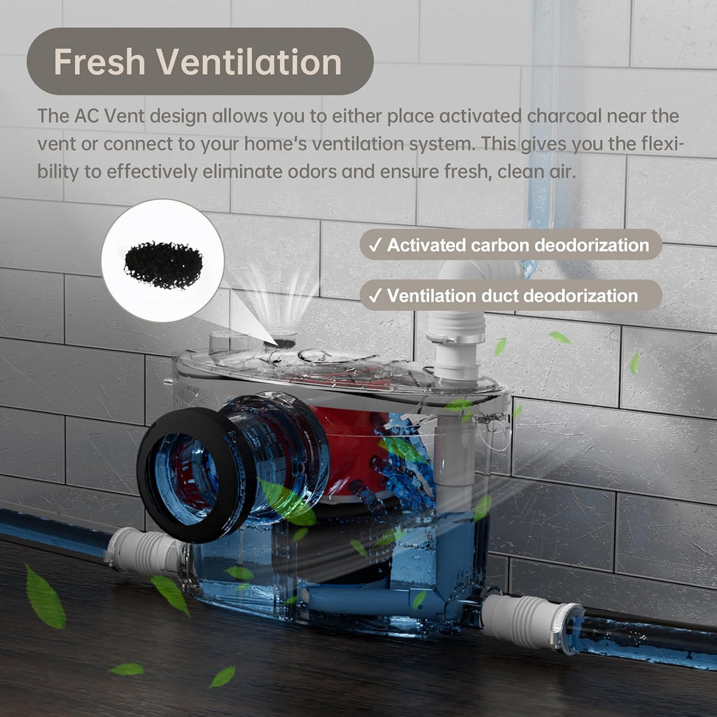 Simple Project 600w Upflush Toilets For Basement, Macerating Toilets Upflush System Kit - Included Silent & Powerful Basement Toilet Pump System With 4 Water Inltes For Upflow Toilet, Shower, Sink
