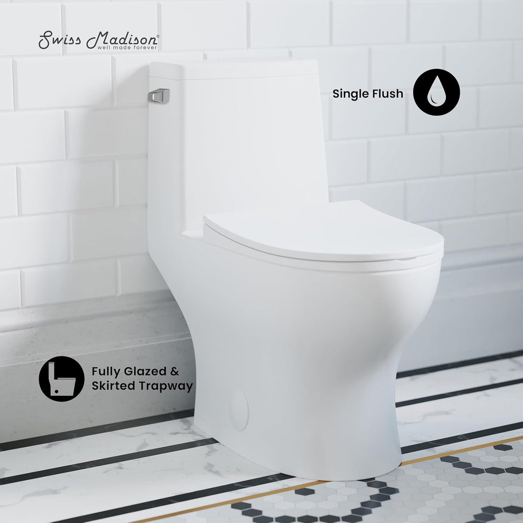 Ivy One-Piece Elongated Toilet Left Side Flush, 10' Rough-In 1.28 gpf