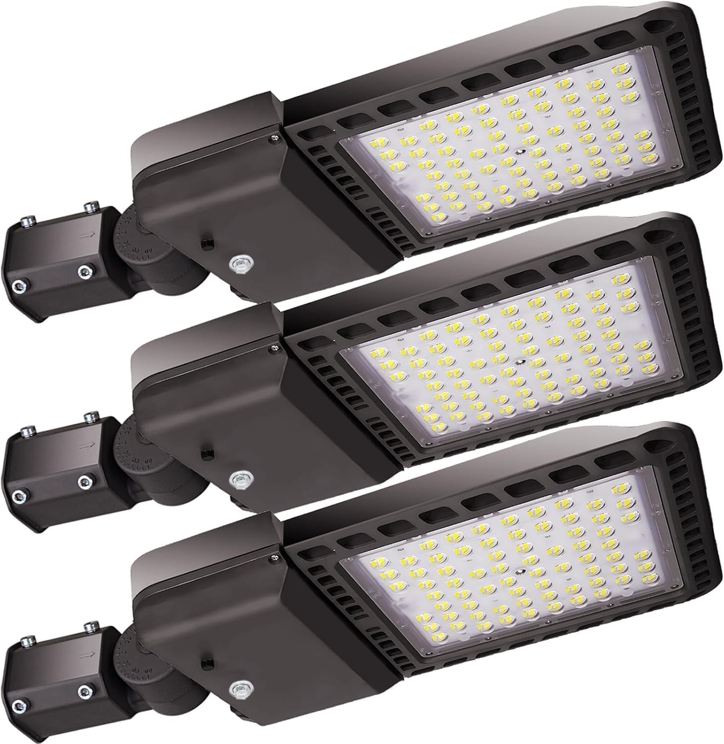 300W LED Parking Lot Light, 39000LM Led Parking Lot Lights Outdoor with Photocell Slip Fitter, 5000K Commercial Shoebox Pole Lighting 7 Years Lifespan for Street Yard Roadway Garage-ETL Listed(3 PACK)