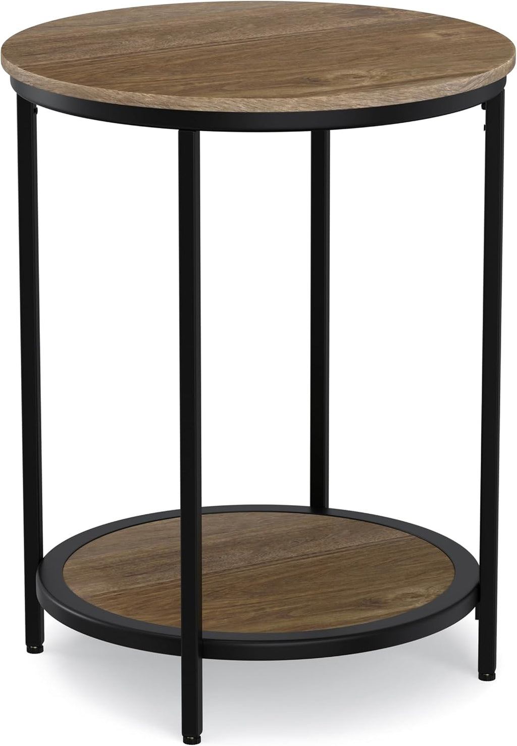 SIMPLIHOME Jenna Metal Side Table - 18 inch Wide Solid Metal Round Accent Table in Warm Grey, Industrial End Table or Small Drink Table for Living Room or Bedroom with Compact Design