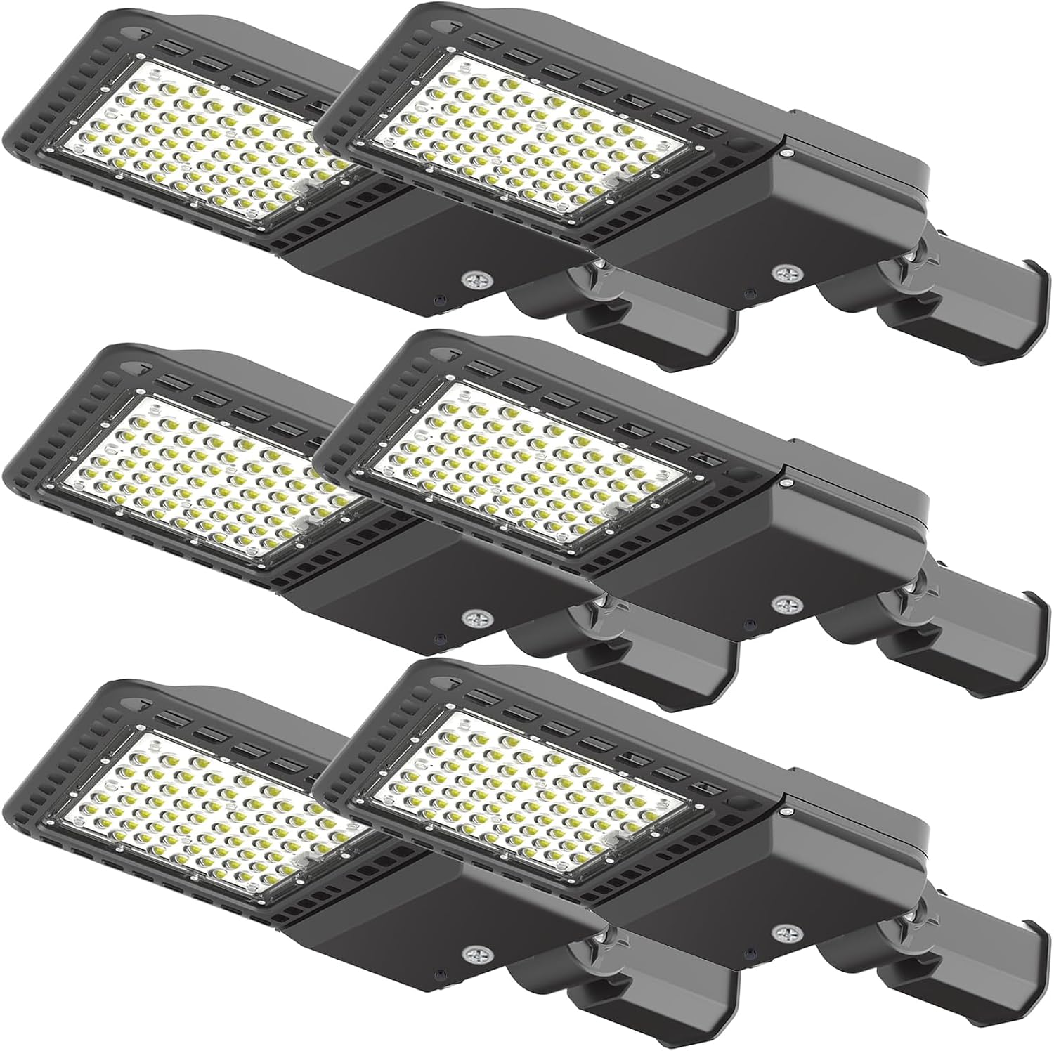 200W LED Parking Lot Lights Outdoor, 28000LM, 5000K Shoebox Pole Lights with Dusk to Dawn Photocell, IP65 Waterproof LED Flood Light Slip Fitter for Yard Court Parking Lot, ETL Listed-6Pack