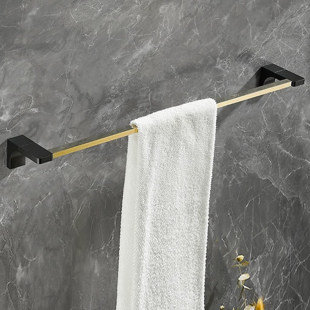 LSLYTQ Bath Towel Bar, Black Gold Bathroom Copper Towel Holder, All Mounted Multifunctional Towel Rack Rail