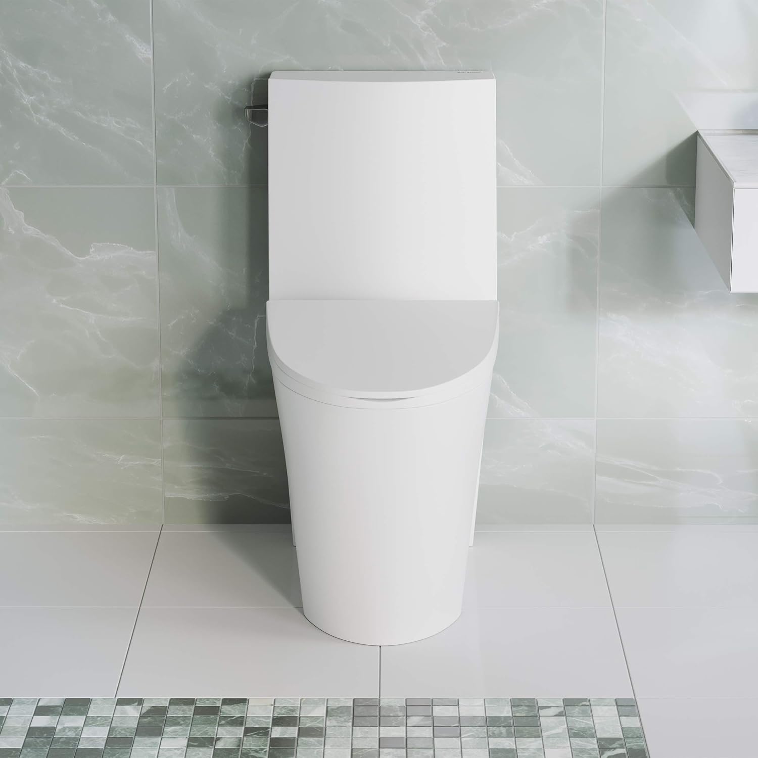 St. Tropez One-Piece 10' Rough-in 1.28 GPF Left Flush Elongated Toilet in Glossy White