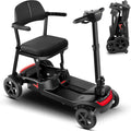 SCOOTNGO Mobility Scooters for Seniors & Adults 4 Wheel Travel Mobility Scooter Airline Approved with Two Batteries, Lightweight, Foldable, No Assembly Needed (Black Red, Dual Batteries)