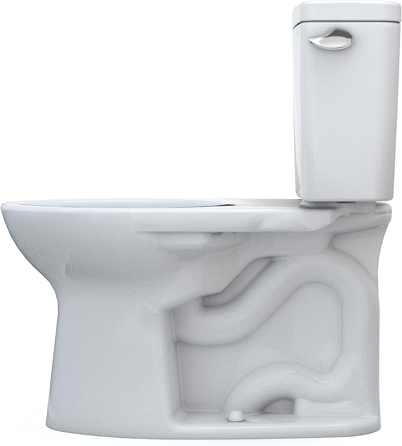 TOTO Drake Two-Piece Elongated 1.28 GPF TORNADO FLUSH Toilet with CEFIONTECT and Right-Hand Trip Lever, Cotton White - CST776CERG#01