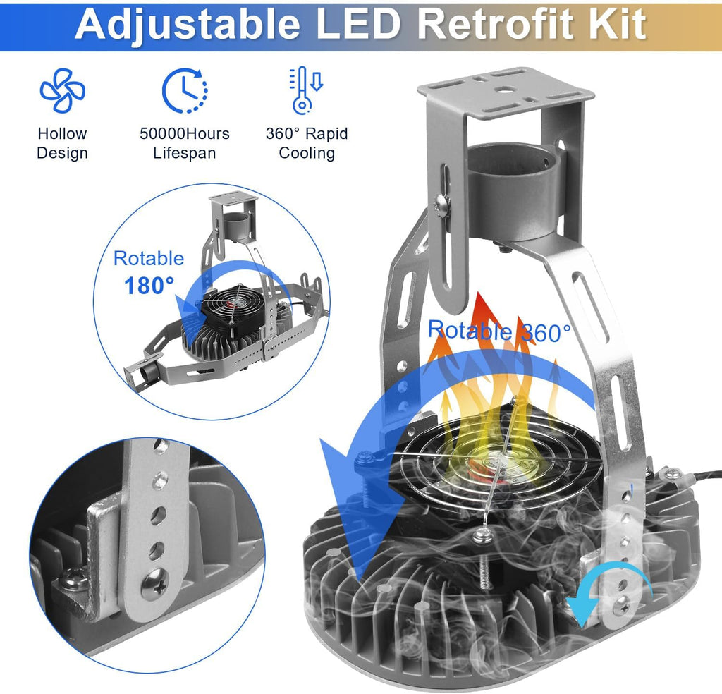 75W Shoebox LED Retrofit Kits, 10125LM 5000K, E39 Mogul Base, LED Retrofit Lights (350W MH/HPS Equivalent), Ideal for Parking Lots, Tennis Courts & Outdoor Street Lighting, ETL Listed (4-Pack)