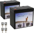 Casil 2 Pack 12V 50Ah Deep Cycle AGM Solar Battery Marine Battery Trolling Motor Battery for RV Minn Kota Electric Wheelchair Pride Motorized Wheelchair Electric Boat Motor and Solar Applications