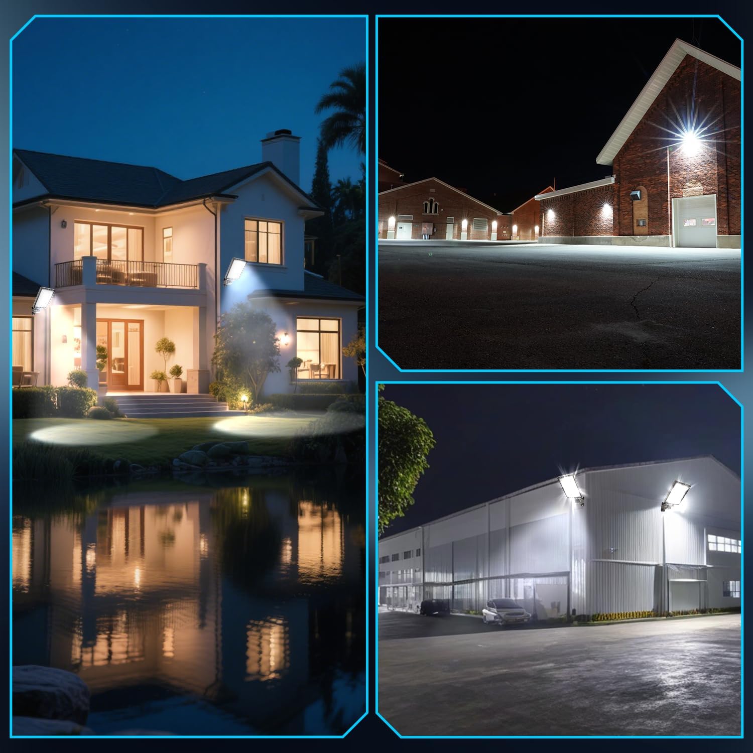 240W Parking Lot Light LED, 36000LM Dusk to Dawn Wall Mount 4Pack | 5000K IP65 Watreproof, 180° Adjustable Bracket, 100-277V Commercial Outdoor Security Light for Warehouse, Barn, Driveway
