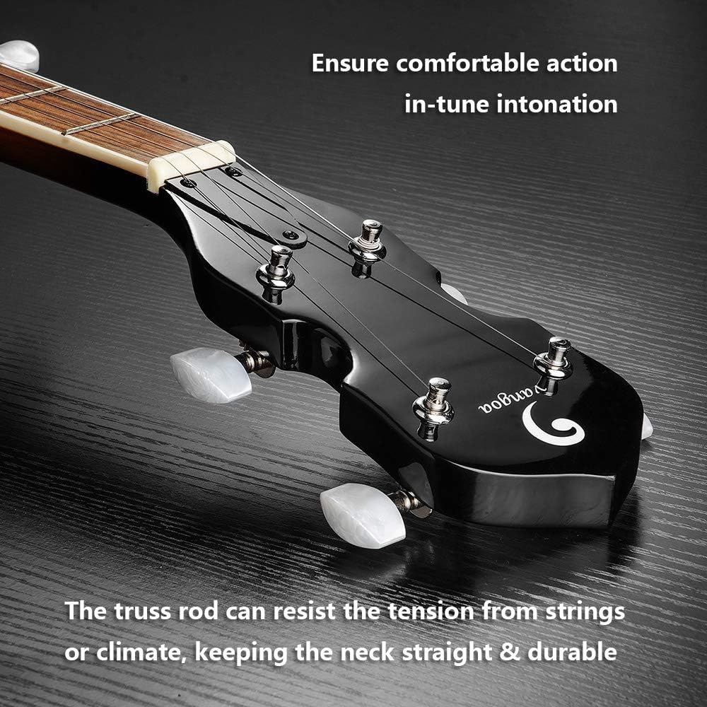 Vangoa Banjo 5 String Full Size Banjos Set with Resonator, Remo Head, Beginner Banjo Kit with Closed Back, Premium Accessories for Adults, Teenager