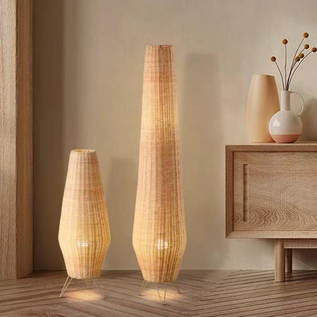 47In Rattan Floor Lamps for Living Room,Modern Farmhouse Floor Lamp | Bohemian Weave Wicker Standing Lamp with Foot Switch Standing Lamps for Bedroom,Office Decor Boho