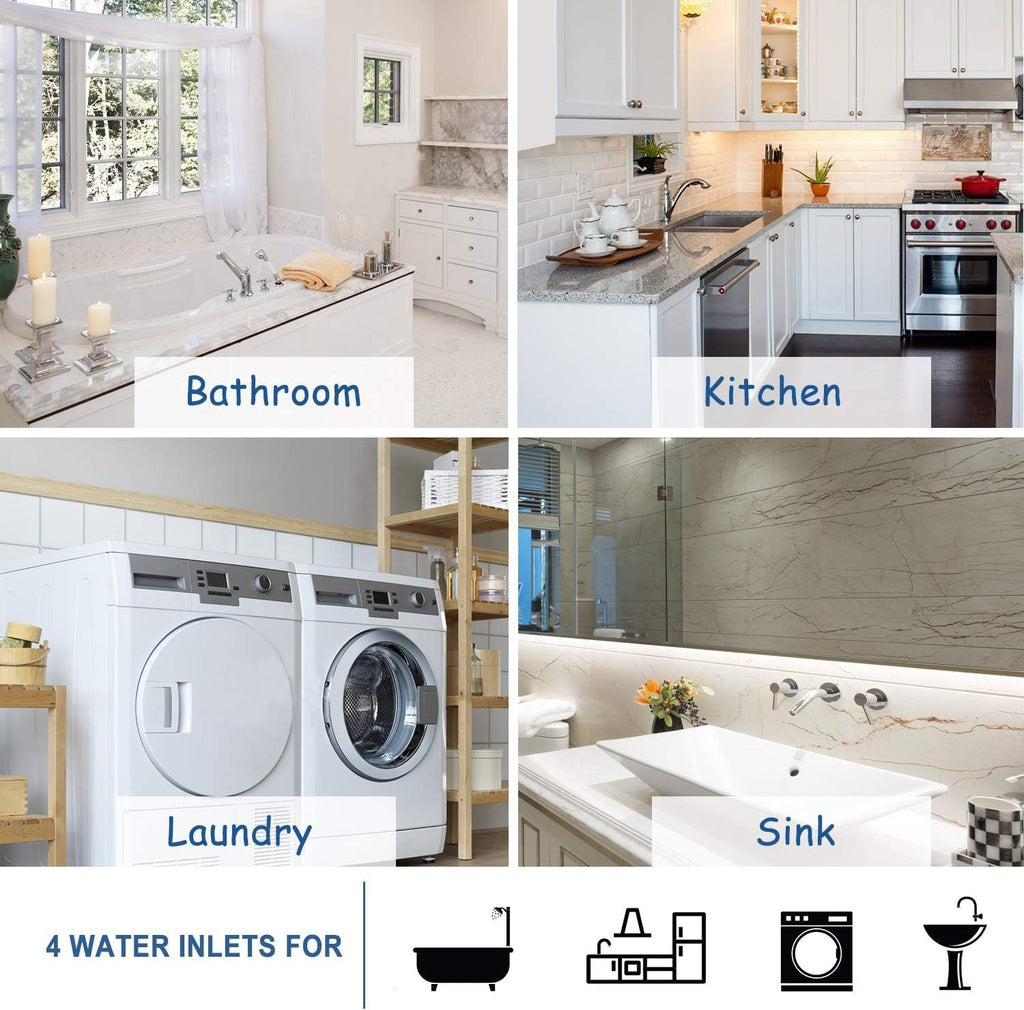 500W Upflush Toilet with Pump For Basement,4 Inlets for Basin/Laundry/Shower, One-piece Dual-Flush Elongated Chair Height Toilet with Soft Close Seat, Nano-glaze Finished
