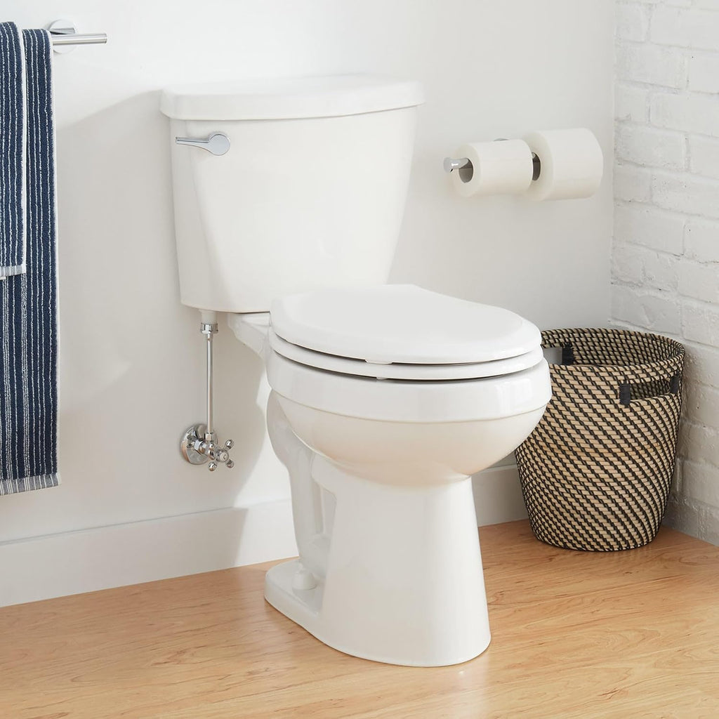 Bradenton 1.28 GPF Two Piece Round Toilet with 12' Rough-In and Left Hand Lever - Seat Included