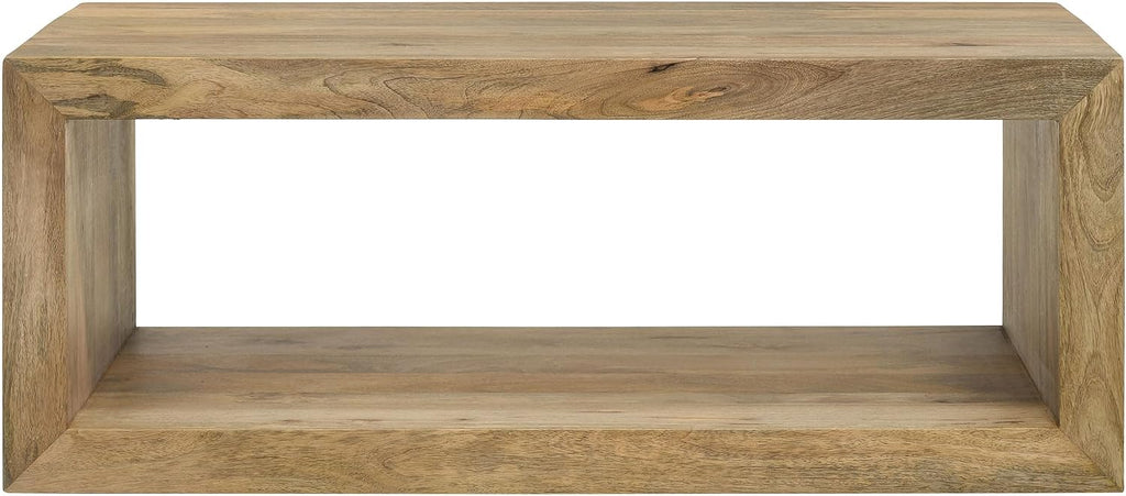 Coaster Home Furnishings - Benton - Mango Wood - Rectangular Coffee Table with Open Lower Shelf and Rectangular Tabletop - Living Room - 46 Inch - Natural - 704838