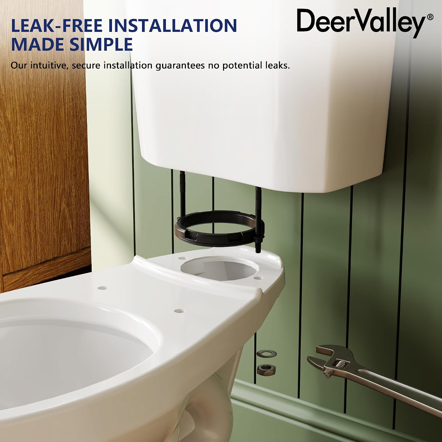 DeerValley 21-Inch Extra Tall Two-Piece Toilet, Elongated Bowl, Single Flush 1.28 GPF, ADA Comfort Height, Includes Soft Close Seat, Designed for Senior Comfort and Ease of Use