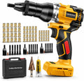 Electric Rivet Nut Tool Kit Compatible with DeWalt 20V Battery(Not Battery), Rivet Nut Gun with 1/4', 5/16', 3/8' Head, Rivnut Gun with Auto Mode & Memory Function, for Metal Fabrication & Car Repair