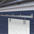Exterior Barn Door Hardware, BARNSMITH 10FT Sliding Barn Doors Hardware Kit Heavy Duty Track for Indoor and Exterior Doors，Wall Mount Kit, Silver(NO Door, Hardware Only)