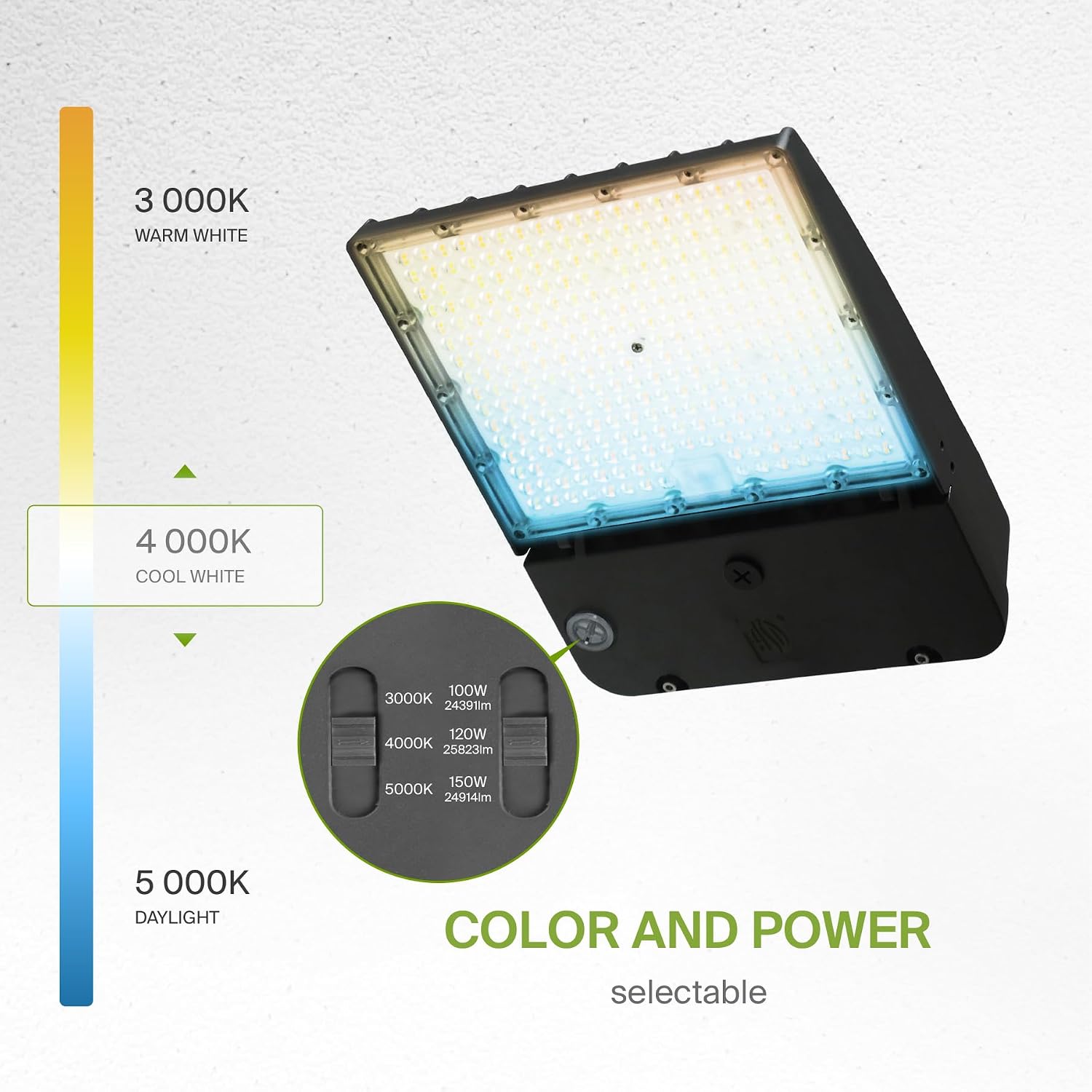 ASD LED Parking Lot Light Fixture | 100-150W 26000LM 3000-5000K 100-277V IP66 | 3CCT, Dimmable, Photocell, Waterproof, DLC, UL Listed | Dusk to Dawn Outdoor Lamp, Shoebox Area Lighting | Black