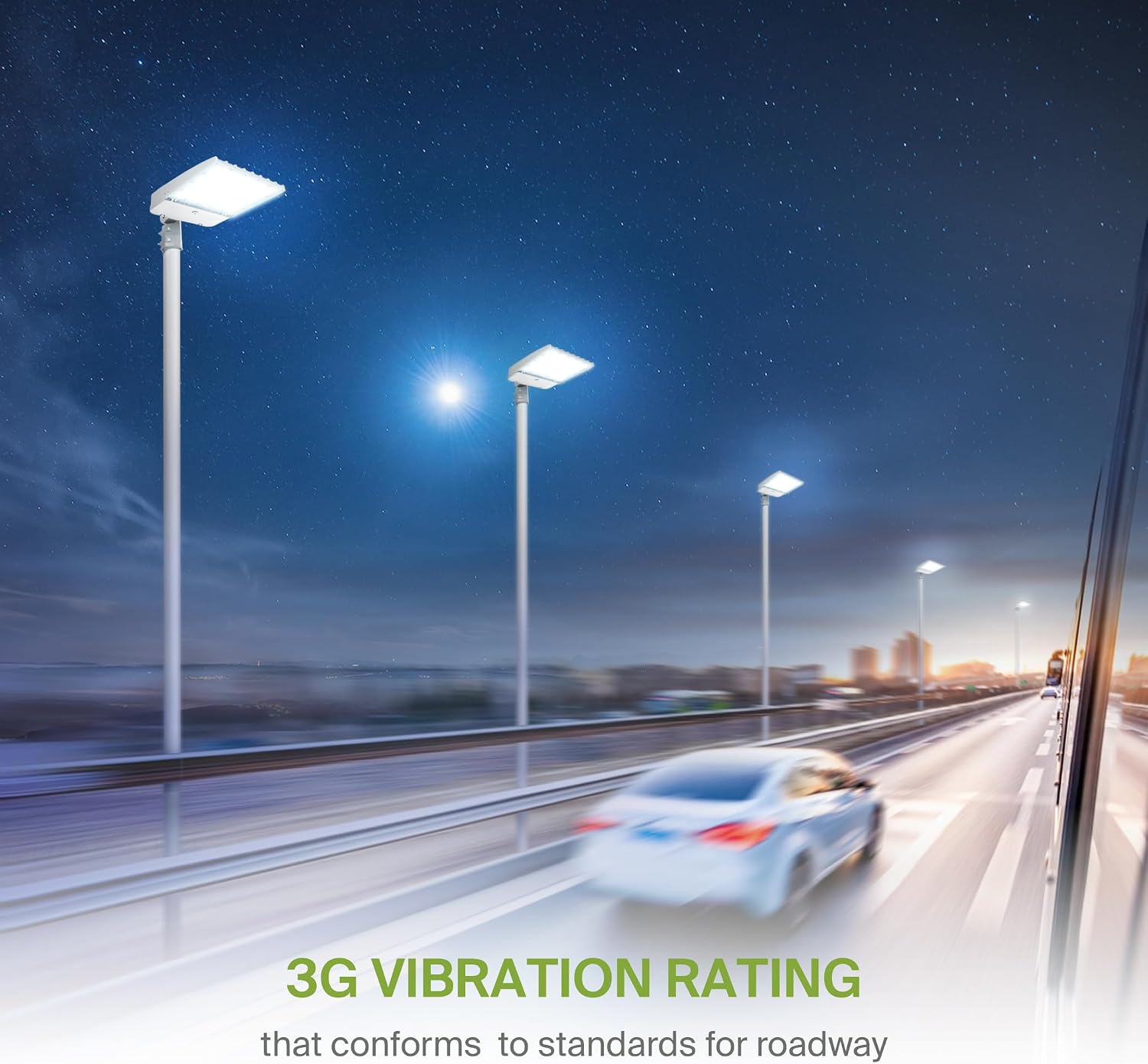 ASD LED Parking Lot Light Fixture | 100-150W 26000LM 3000-5000K 100-277V IP66 | 3CCT, Dimmable, Photocell, Waterproof, DLC, UL Listed | Dusk to Dawn Outdoor Lamp, Shoebox Area Lighting | White