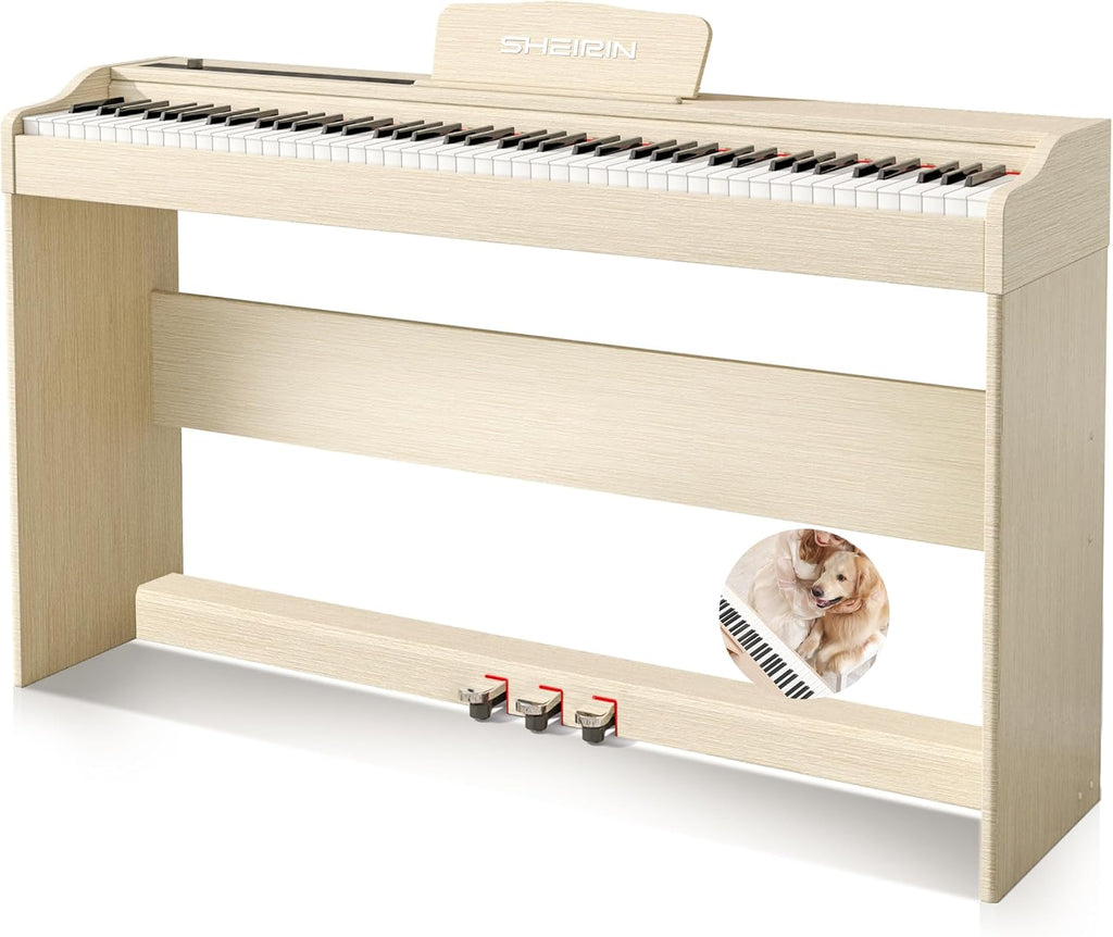 Digital Piano Fully Weighted Keyboard 88 Keys Upright Acoustic Hammer Action Electric Stand Pedal Beginners Instrument SR-EH80