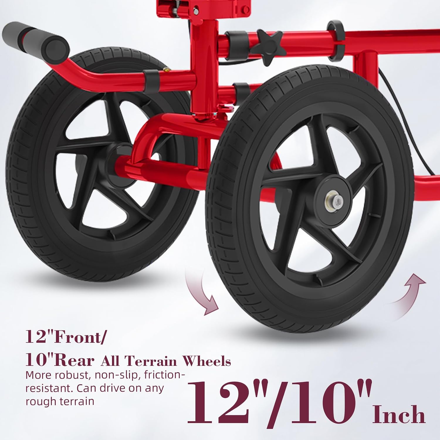 All Terrain Knee Scooter for Adults, Foldable Rolling Knee Scooter with DIY Stickers & Shock Absorber, Steerable Knee Walker for Broken Foot, Ankle Injuries & Surgery, Better Crutch Alternative