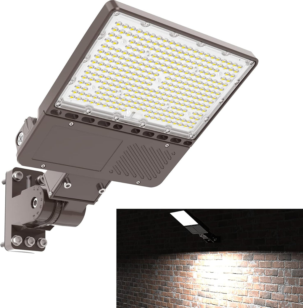 200W LED Parking Lot Light, 28,000 LM 5000K LED Parking Lot Dusk to Dawn Outdoor Lighting, LED Street Pole Light Arm Mount, IP65 Commercial Area Flood Security Light for Stadium Sport, 100-277V