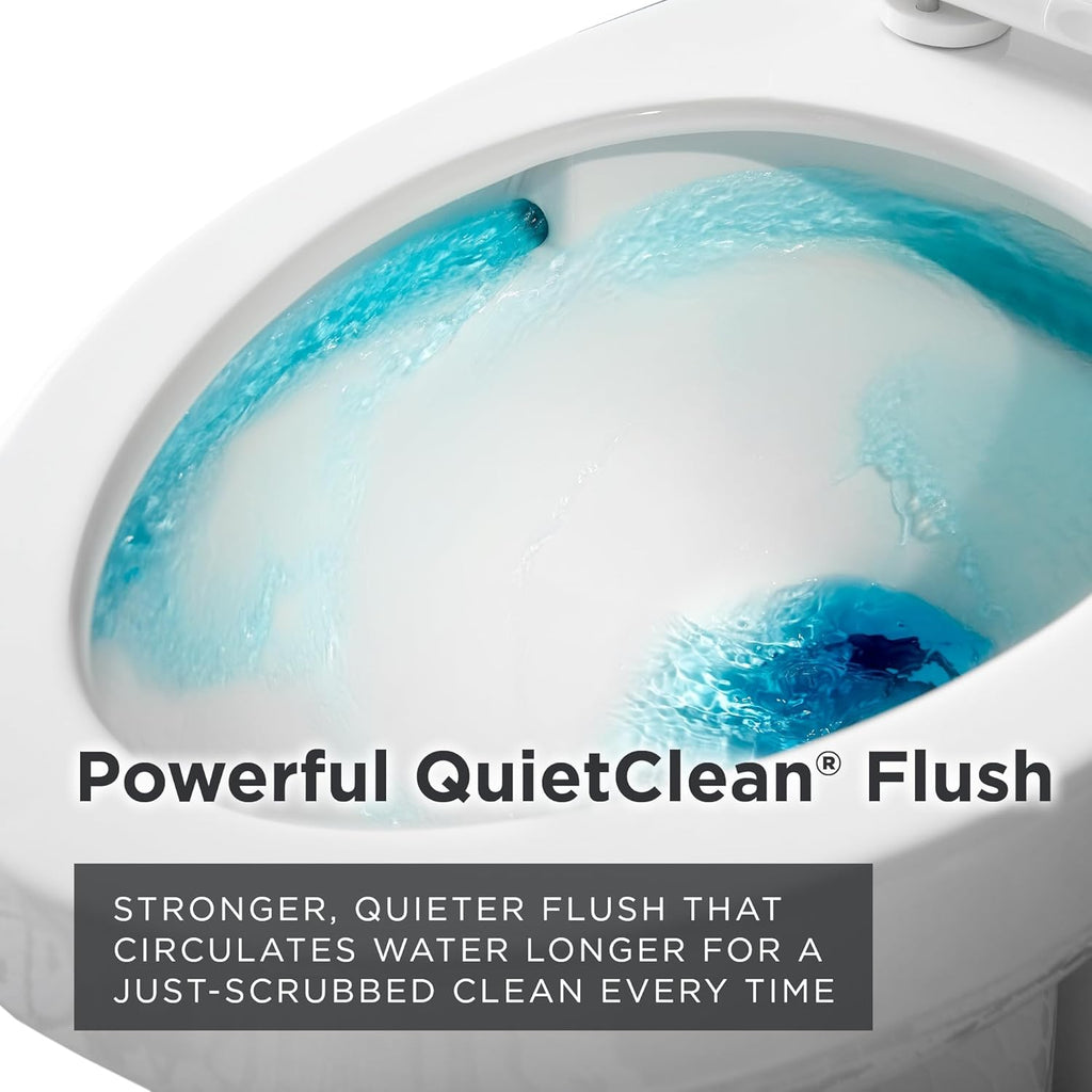 Gerber Avalanche Select 1.28 GPF Two-Piece Toilet with QuietClean Flush & KeepClean Surface, ADA Chair Height, 12-in Rough-In, Soft-Close Seat & Install Kit with Wax Ring, White, GRS48211E