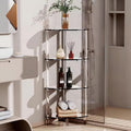 Clear Triangle Acrylic Side Table, 3-Tier Corner Shelf Stand End Table, Acrylic Bedside Table for Small Spaces, for Living Room, Bedroom, Bathroom Home Decor Display,Clear,Four Layer